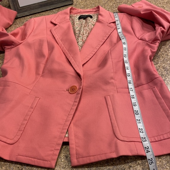 Talbots Pink Floral Lined Blazer Jacket 14 - Picture 8 of 16